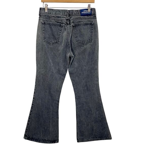 Vintage 90s Bell Bottom Jeans Canyon River Blues Black Stone Wash Denim 32x30 - Picture 2 of 10